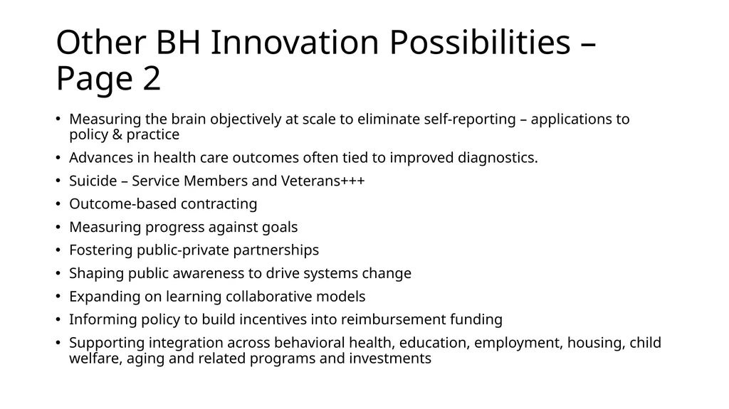 CBH Innovation Report Steve Carnevale February - slide 28 of 32