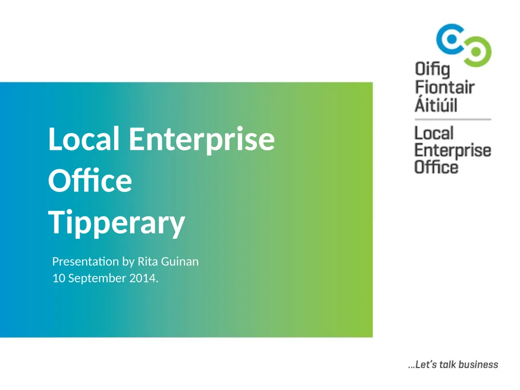Local Enterprise Office Tipperary Presentation by - slide 1 of 28