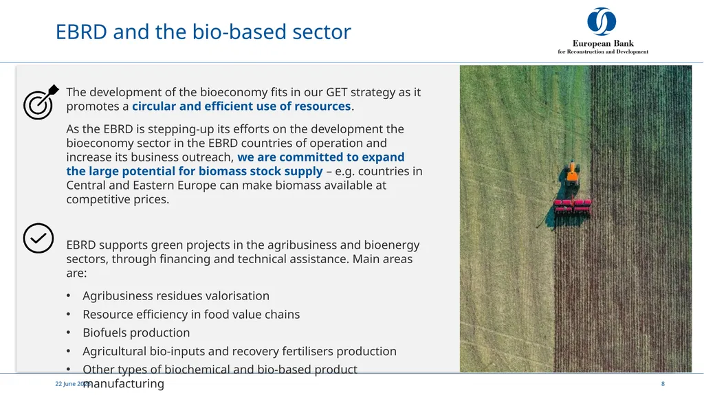 Supporting the bioeconomy 8th December 2021 EBRD’S - slide 8 of 17