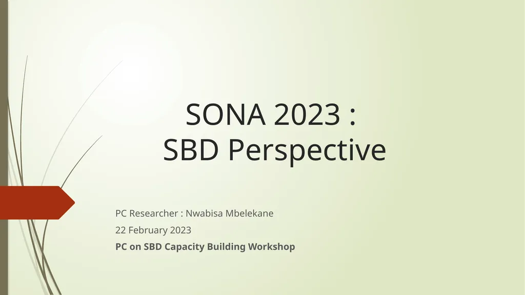 SONA 2023 : SBD Perspective PC Researcher : - slide 1 of 25