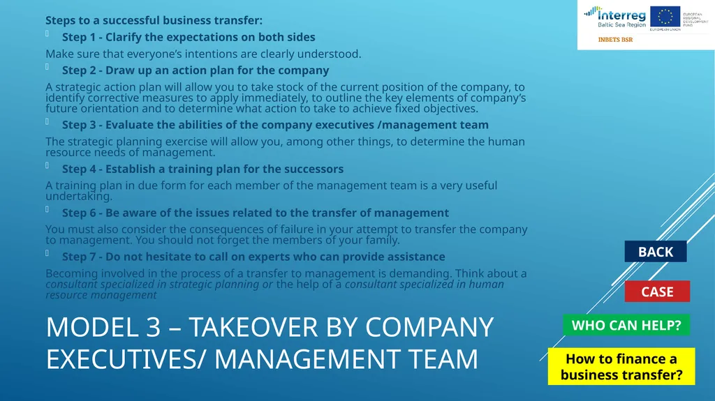 Transfer of business blueprint NEXT Strategy/ plan - slide 8 of 25
