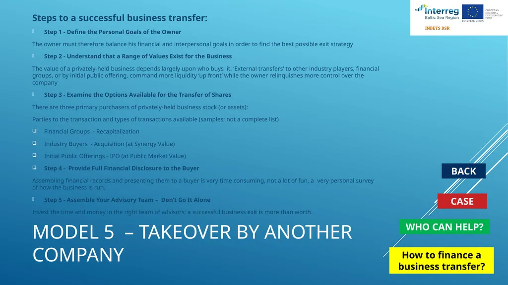 Transfer of business blueprint NEXT Strategy/ plan - slide 10 of 25
