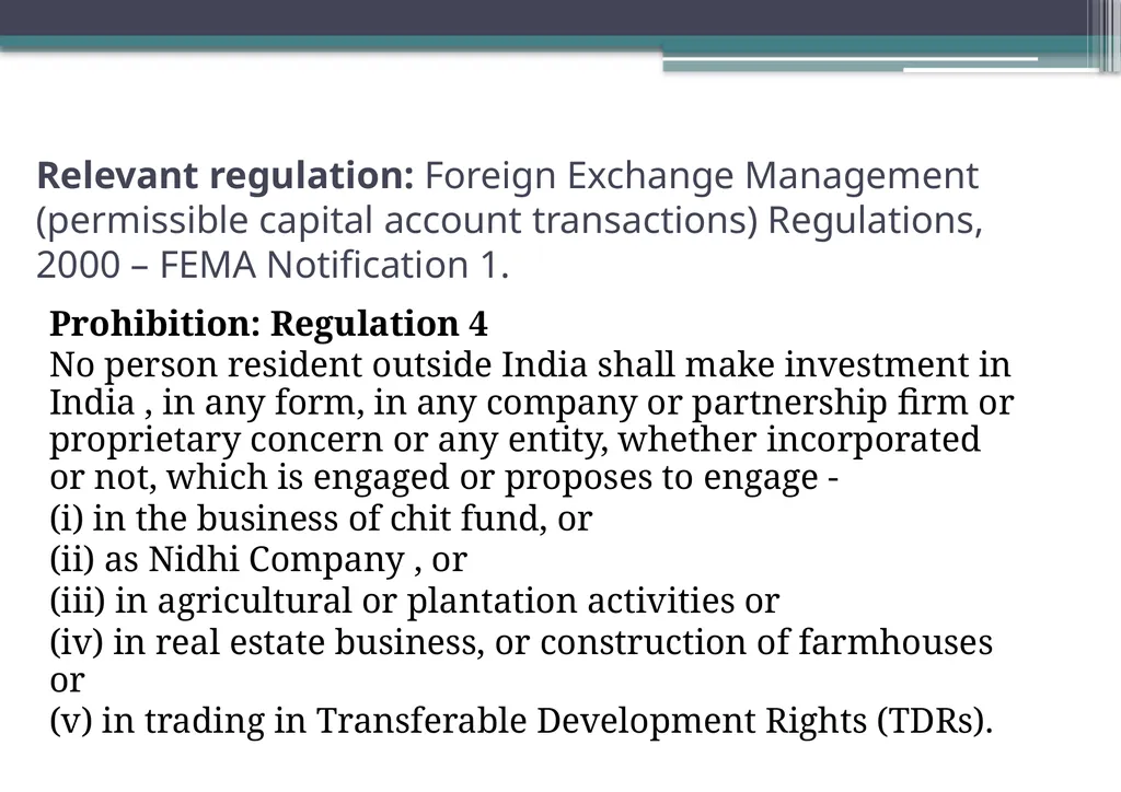 OVERVIEW OF FOREIGN EXCHANGE MANAGEMENT ACT AND - slide 33 of 123