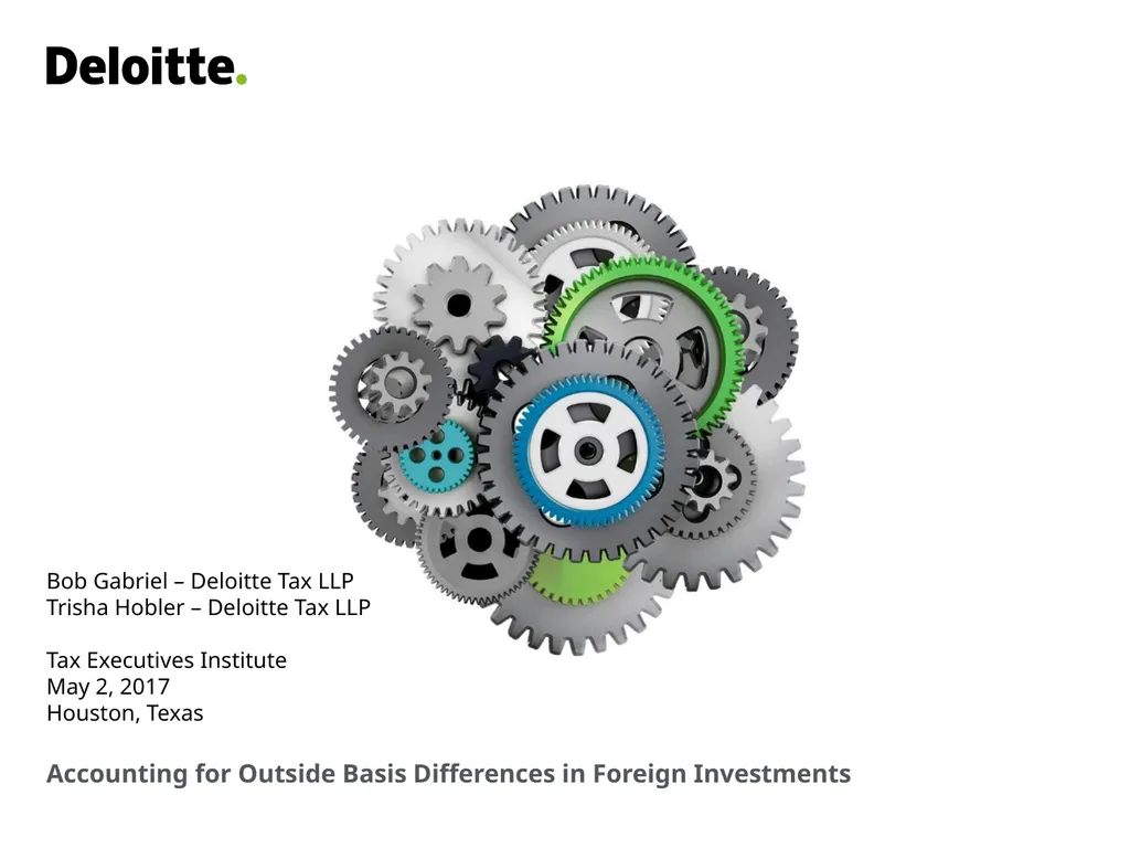 Accounting for Outside Basis Differences in - slide 1 of 38