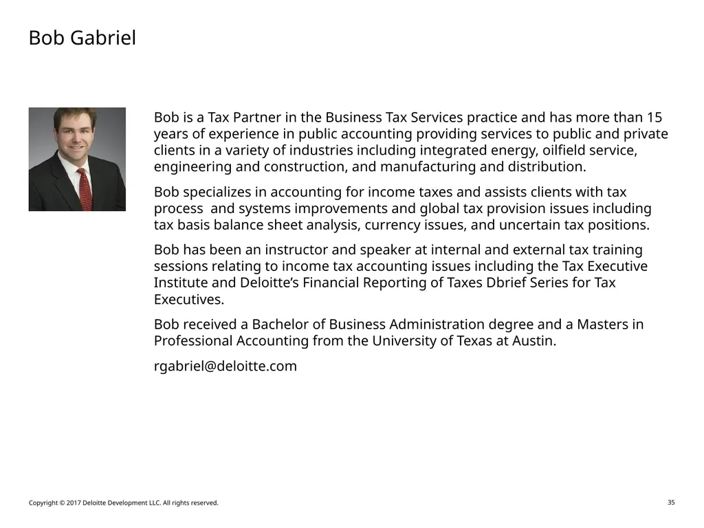 Accounting for Outside Basis Differences in - slide 35 of 38