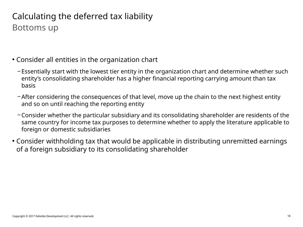 Accounting for Outside Basis Differences in - slide 18 of 38