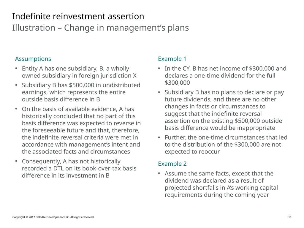 Accounting for Outside Basis Differences in - slide 15 of 38