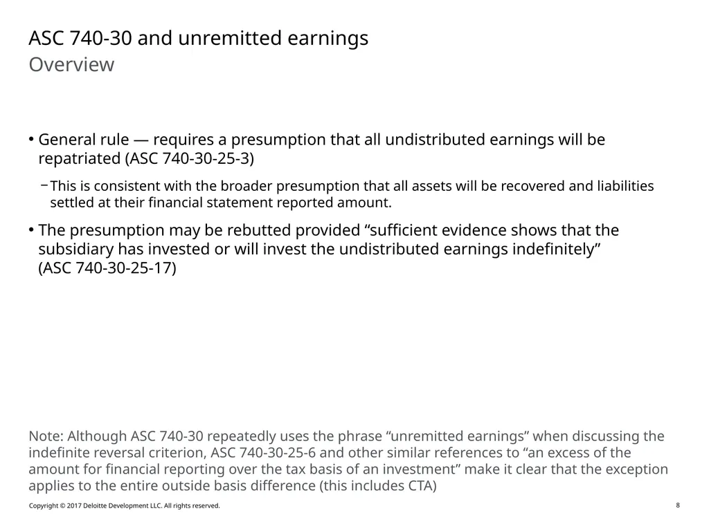 Accounting for Outside Basis Differences in - slide 8 of 38