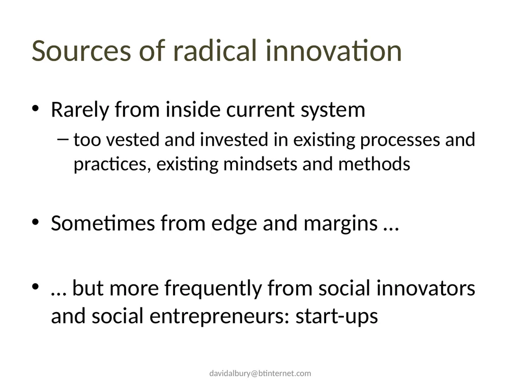 Supporting social innovation Social innovation for - slide 7 of 21