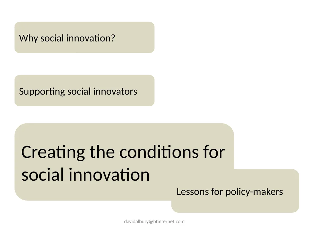 Supporting social innovation Social innovation for - slide 15 of 21