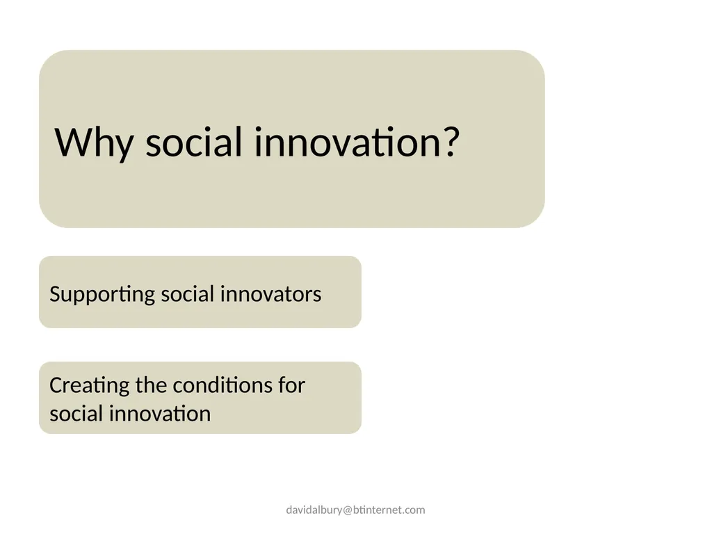 Supporting social innovation Social innovation for - slide 2 of 21