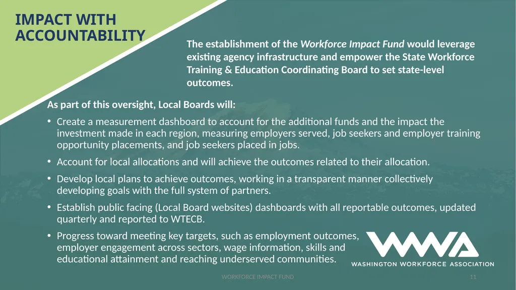 Workforce Impact Fund A proactive investment - slide 11 of 12