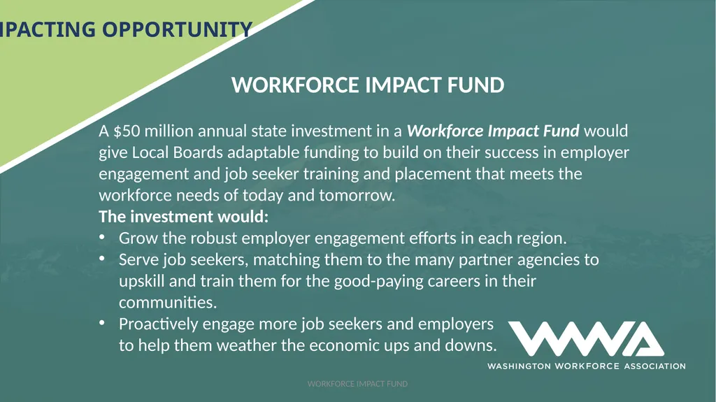 Workforce Impact Fund A proactive investment - slide 3 of 12