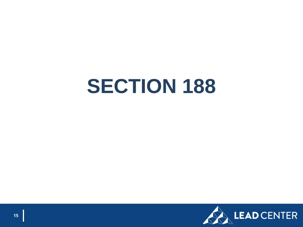 Section 188 Equal Opportunity & Accessibility for - slide 15 of 53