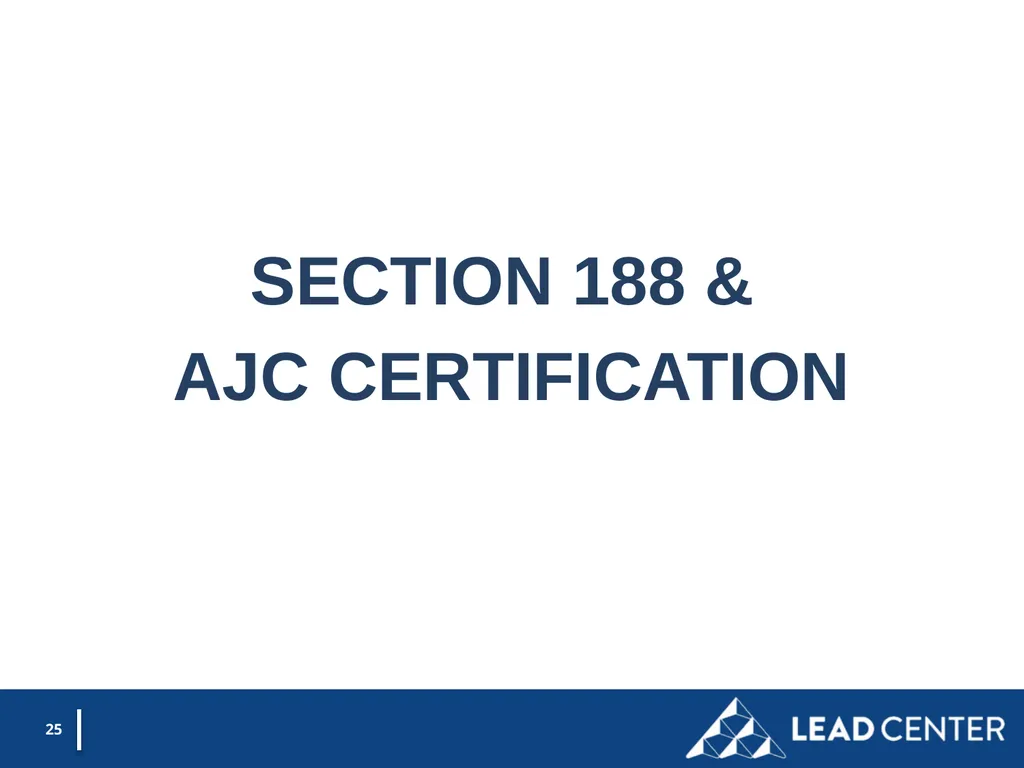 Section 188 Equal Opportunity & Accessibility for - slide 25 of 53