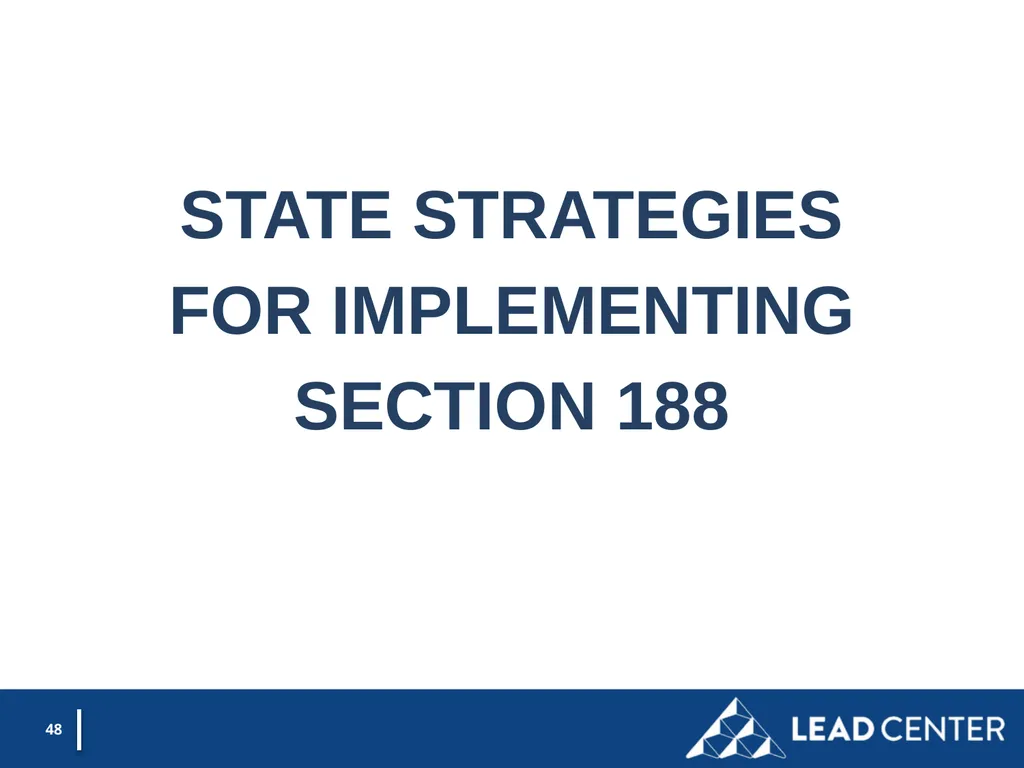 Section 188 Equal Opportunity & Accessibility for - slide 48 of 53