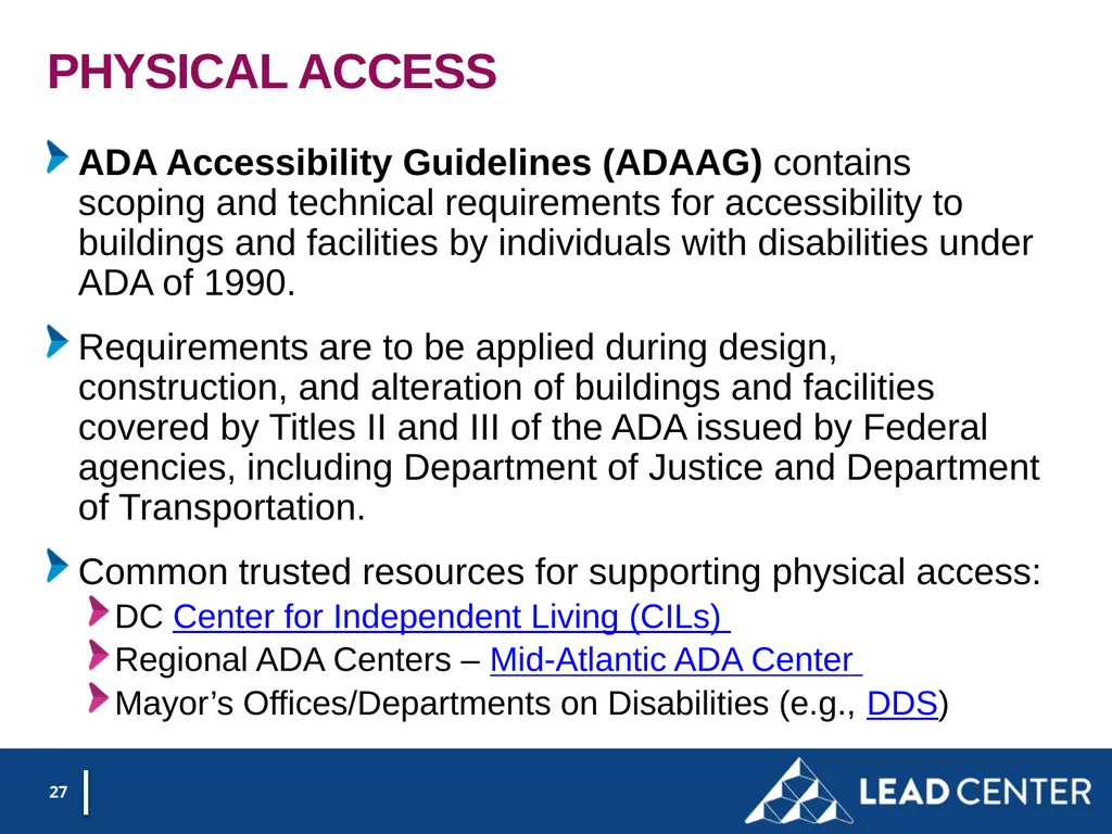 Section 188 Equal Opportunity & Accessibility for - slide 27 of 53