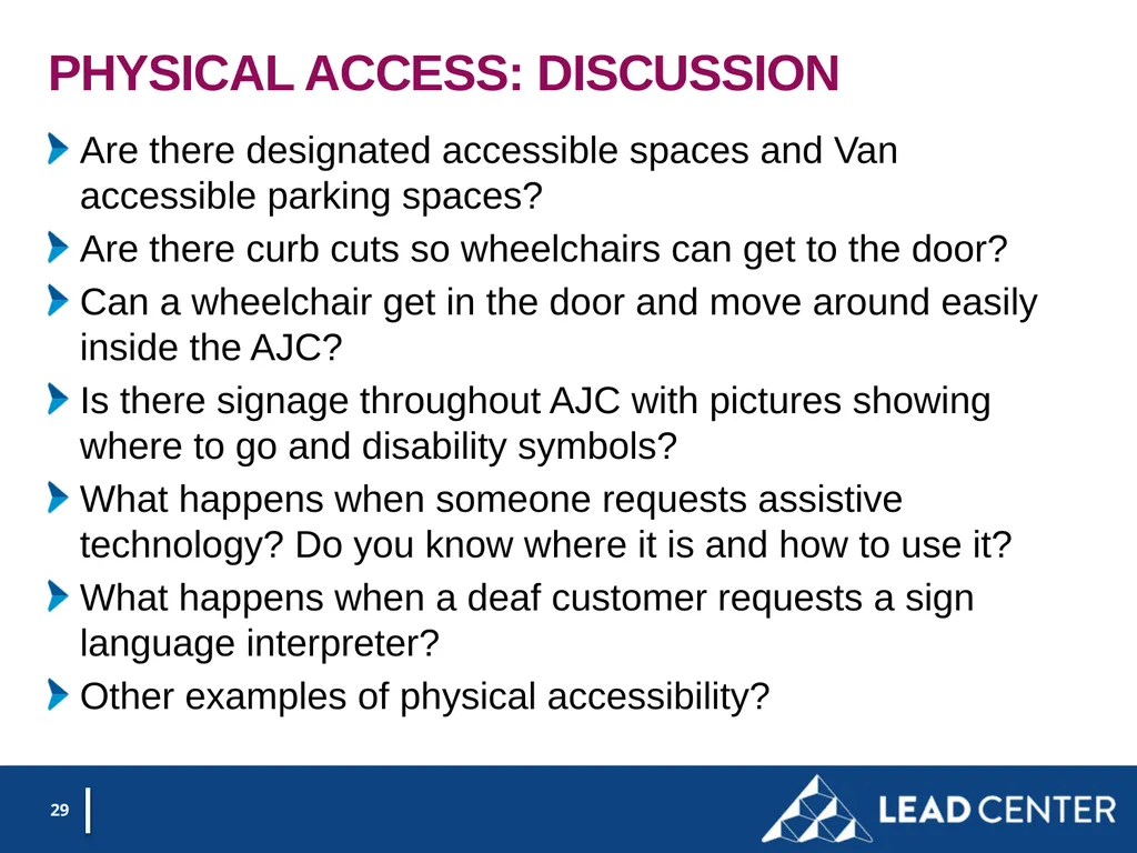 Section 188 Equal Opportunity & Accessibility for - slide 29 of 53