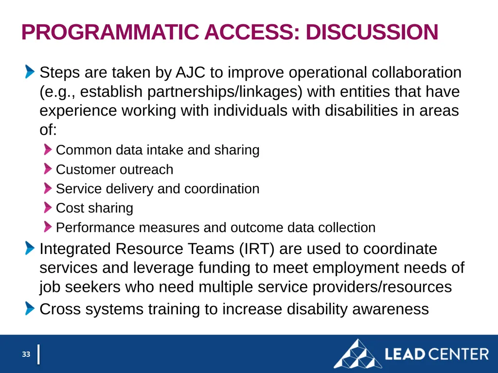 Section 188 Equal Opportunity & Accessibility for - slide 33 of 53