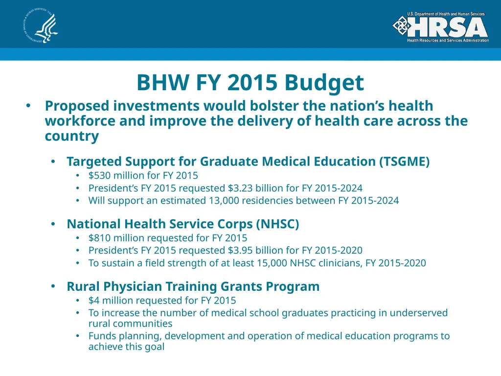 Bureau of Health Workforce Program Update for - slide 13 of 27