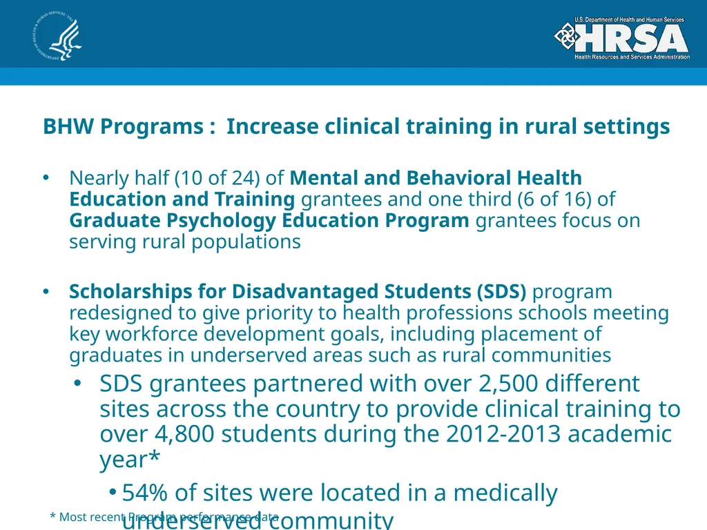 Bureau of Health Workforce Program Update for - slide 8 of 27