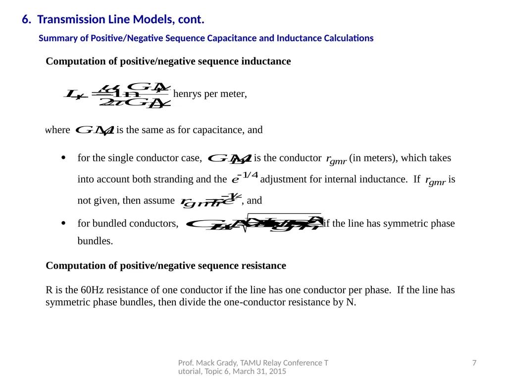 6. Transmission Line Models Prof. Mack Grady, TAMU - slide 7 of 12