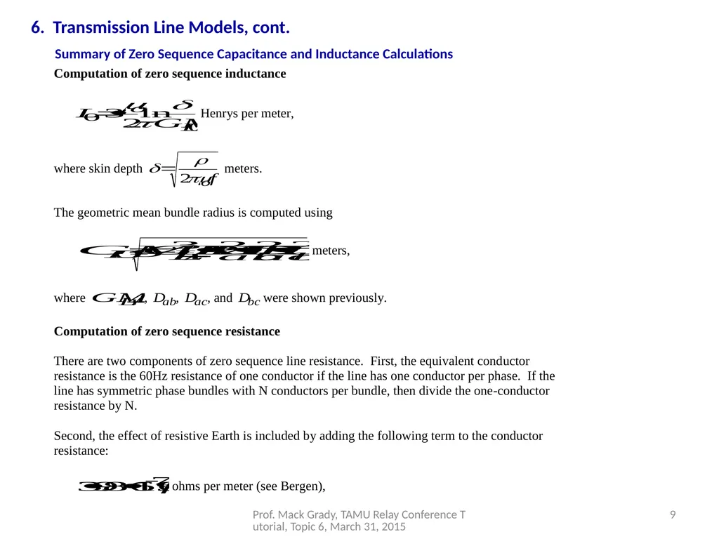 6. Transmission Line Models Prof. Mack Grady, TAMU - slide 9 of 12