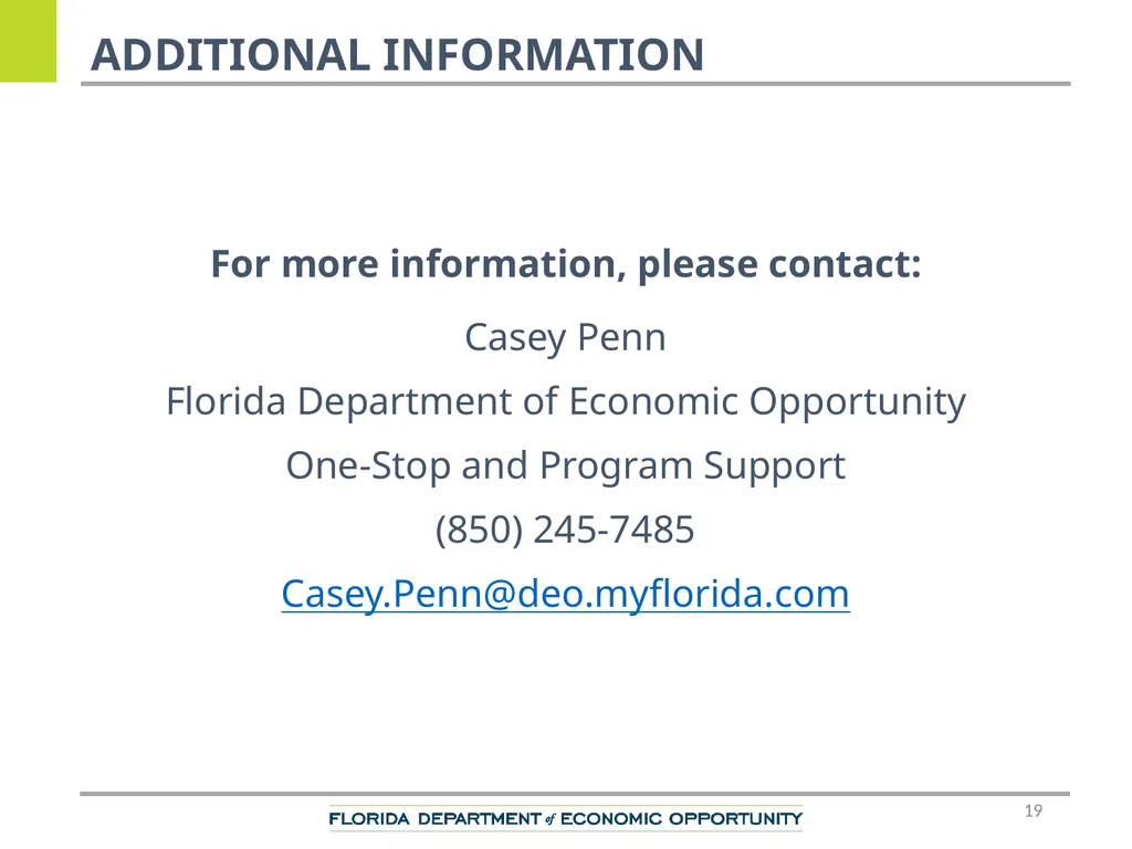 CareerSource Chipola Performance Overview Keantha - slide 19 of 19