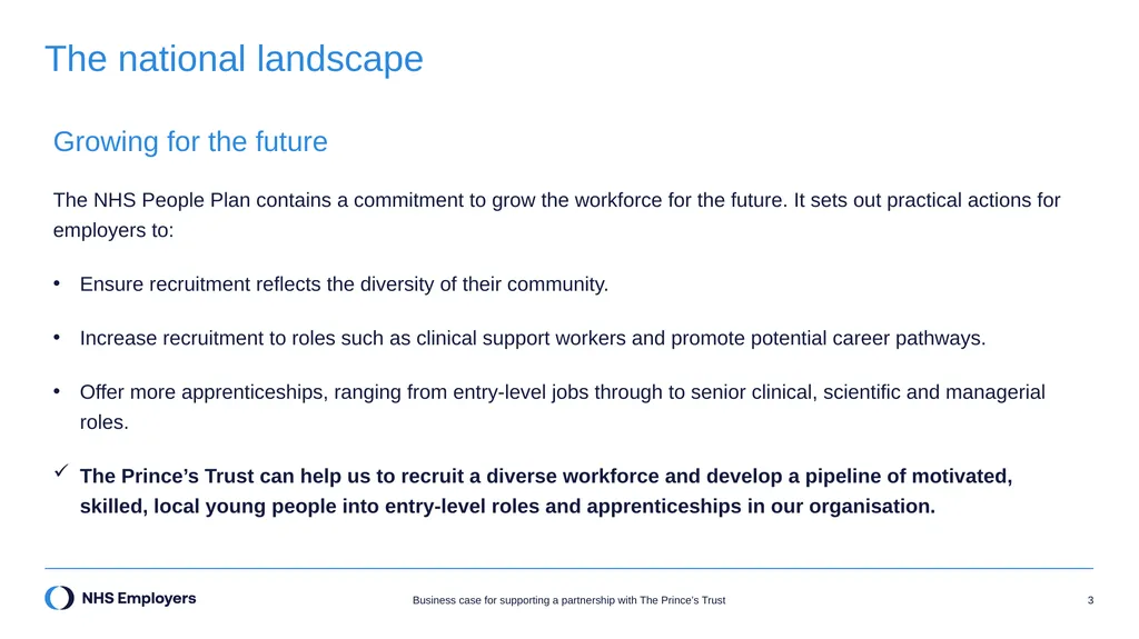 Business case for supporting a partnership with - slide 3 of 9