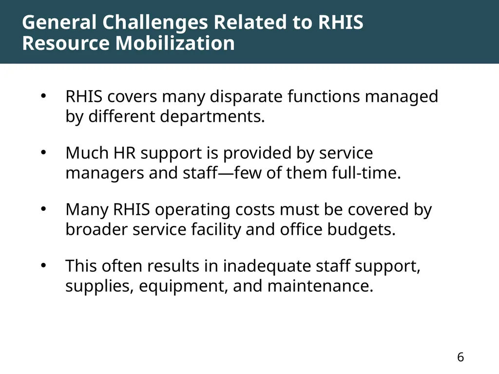 MODULE 7: RHIS Governance and Management of - slide 6 of 15
