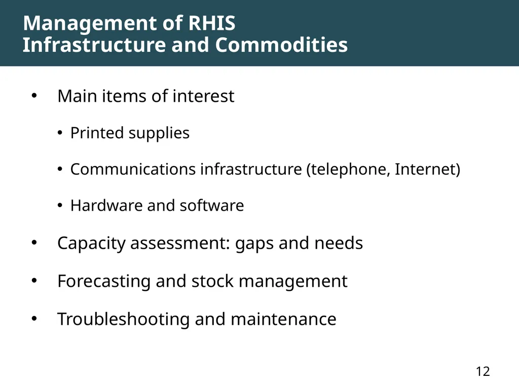 MODULE 7: RHIS Governance and Management of - slide 12 of 15
