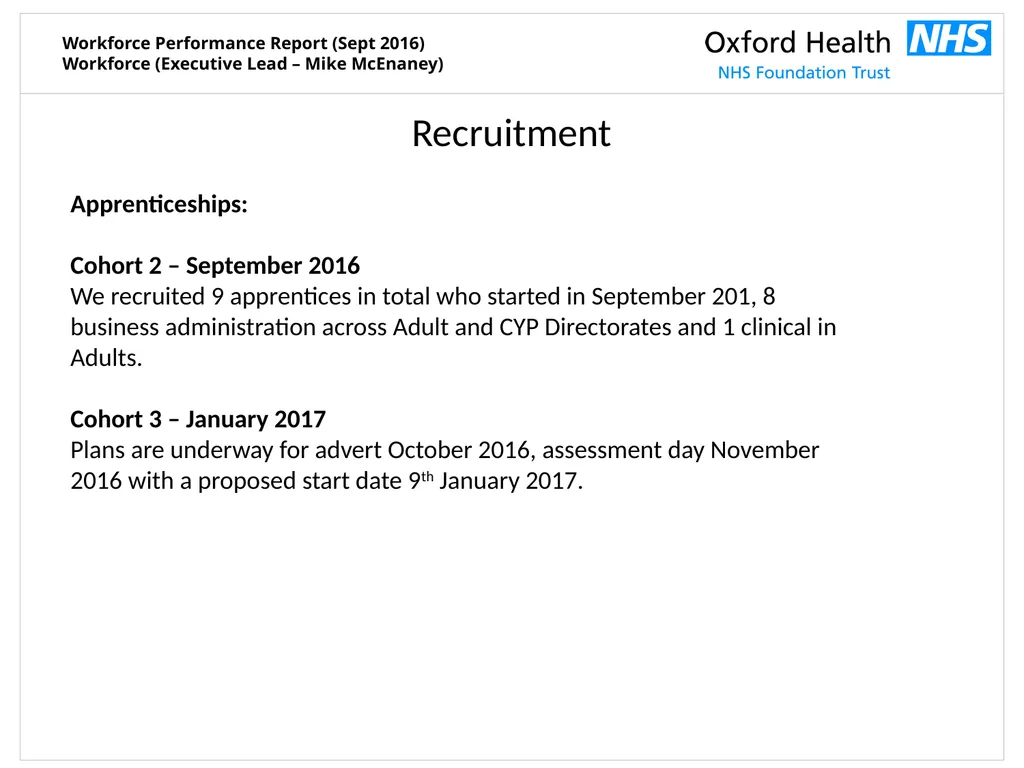 Workforce Performance Report Sept 2016 Mike - slide 8 of 13