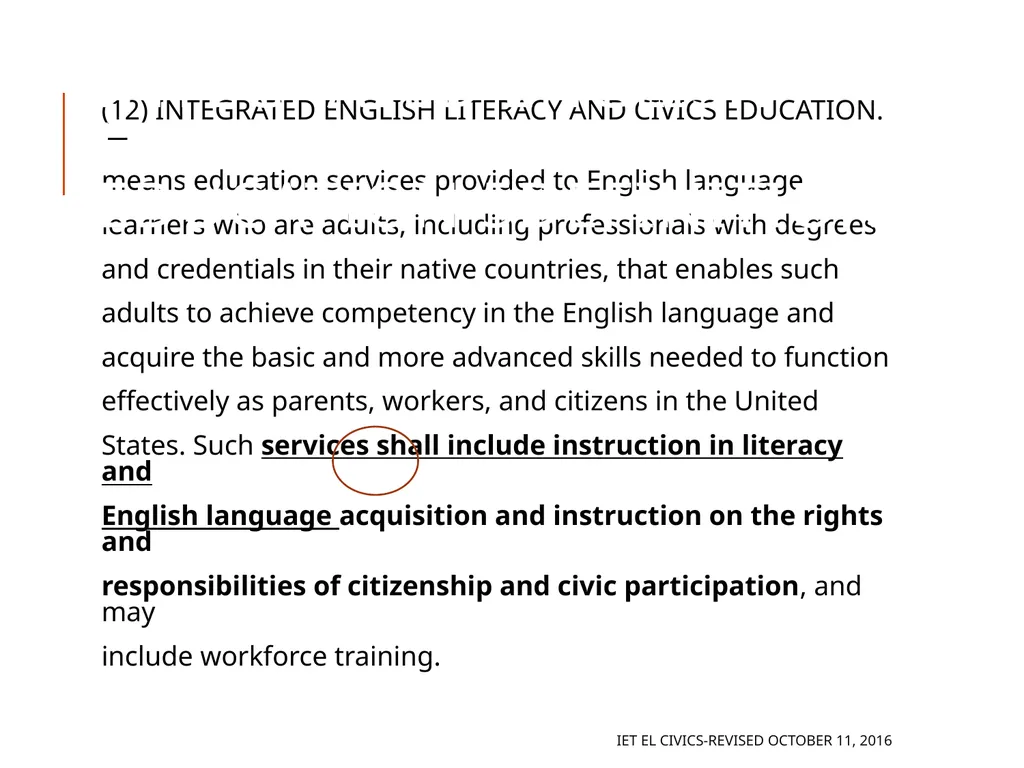 Integrated EL Civics Defining Student Success in - slide 17 of 79
