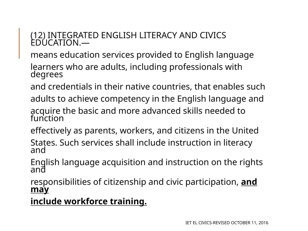 Integrated EL Civics Defining Student Success in - slide 18 of 79