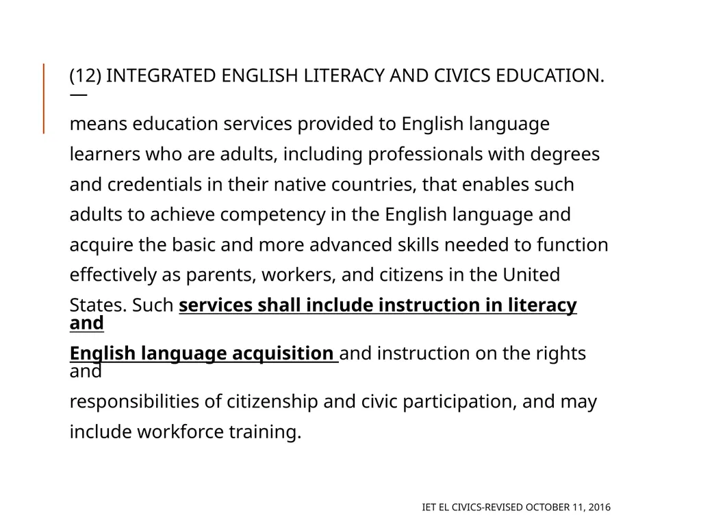 Integrated EL Civics Defining Student Success in - slide 16 of 79