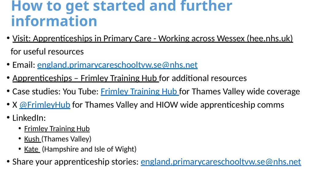 Apprenticeships in Primary Care Level 2 (GCSE) to - slide 7 of 7