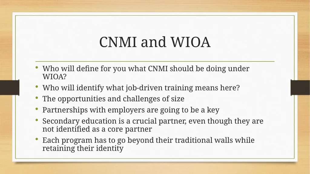 The Workforce Innovation and Opportunity Act - slide 18 of 19