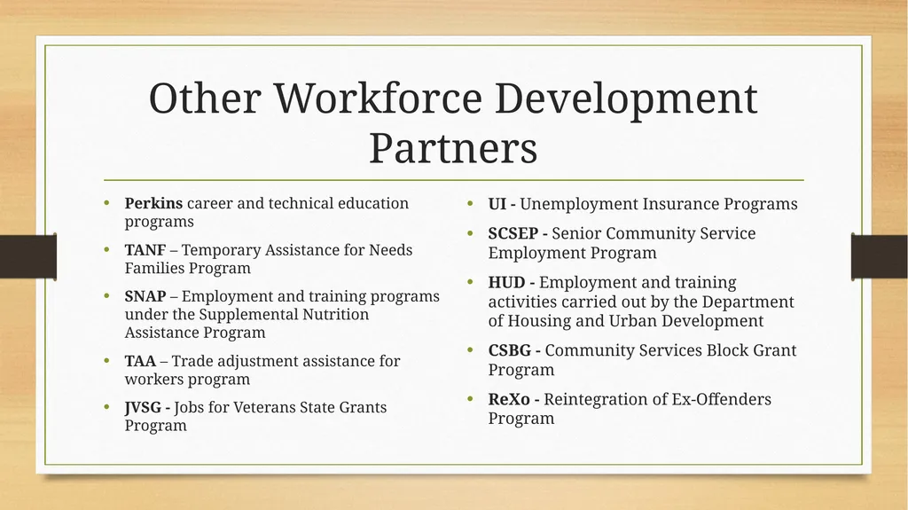 The Workforce Innovation and Opportunity Act - slide 4 of 19