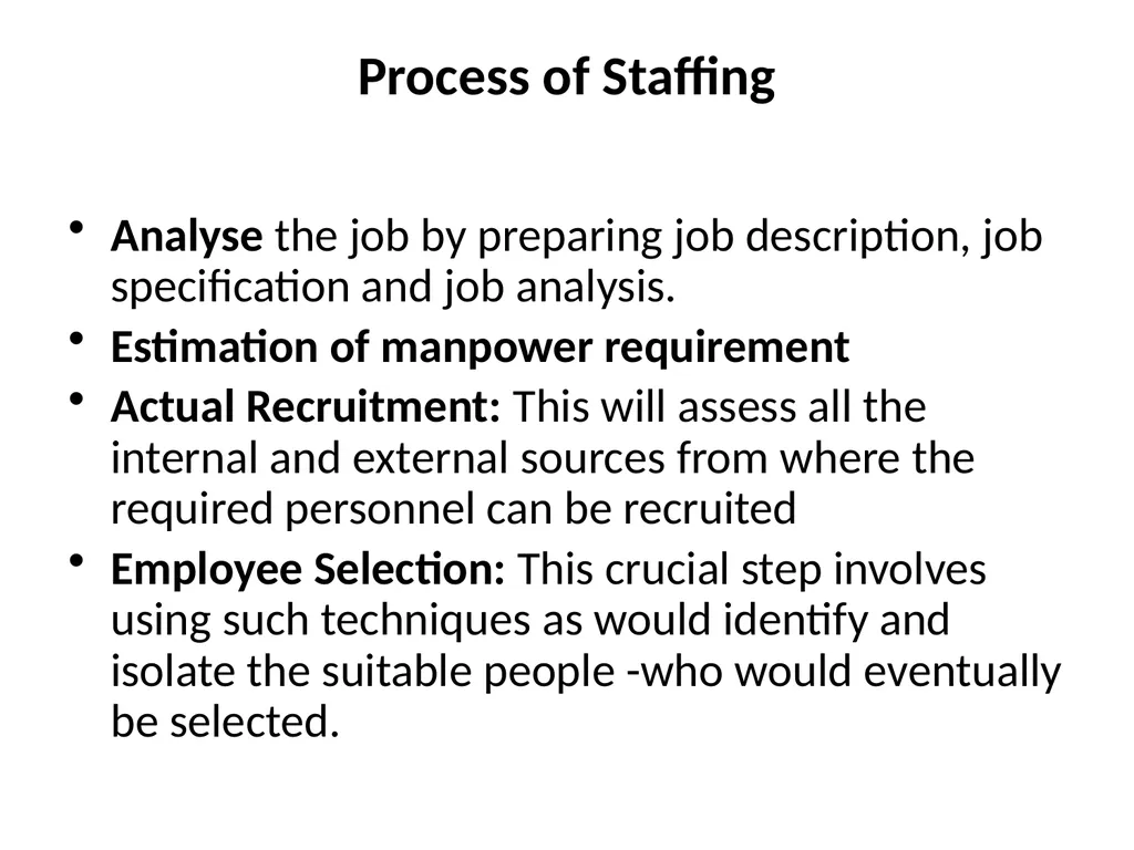 Staffing Staffing is the process of hiring - slide 18 of 20