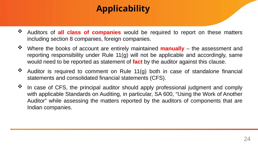 Implementation Guide on Reporting under Rule 11(g) - slide 24 of 49