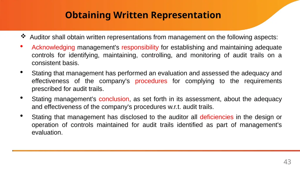 Implementation Guide on Reporting under Rule 11(g) - slide 43 of 49