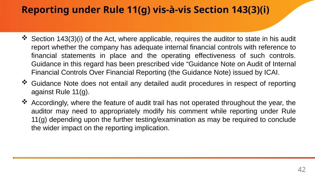 Implementation Guide on Reporting under Rule 11(g) - slide 42 of 49