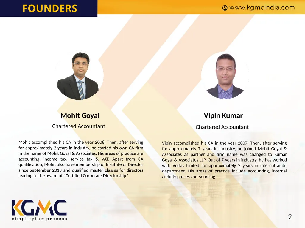 www.kgmcindia.com Mohit Goyal Chartered Accountant - slide 2 of 5