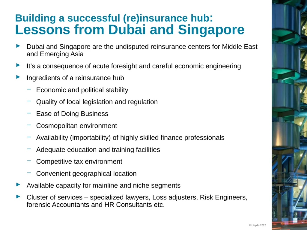 Current issues in General Insurance Reinsurance – - slide 6 of 9