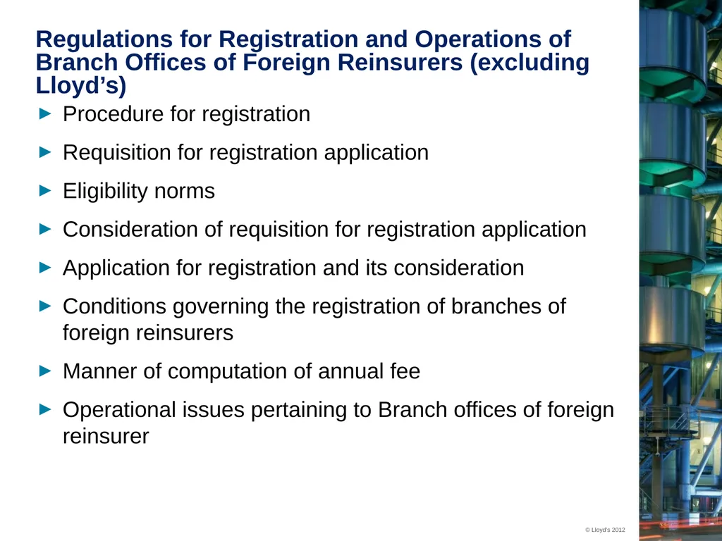 Current issues in General Insurance Reinsurance – - slide 3 of 9