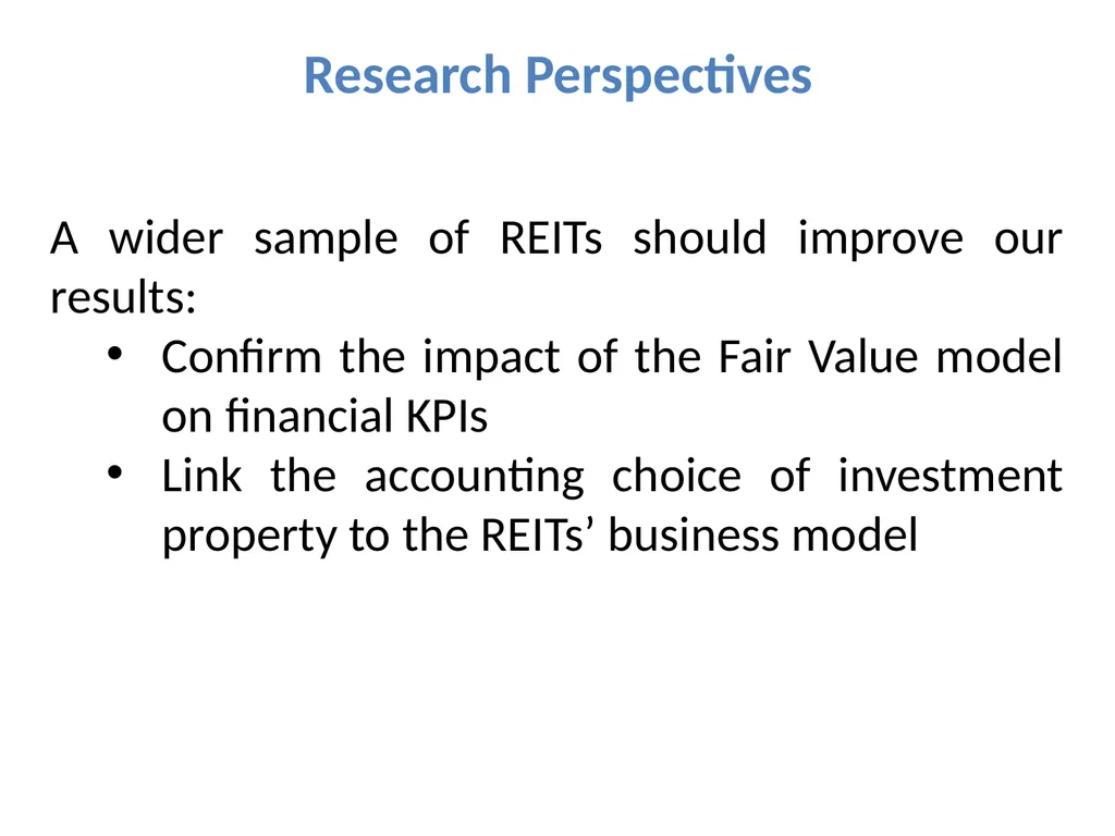 Accounting information and investment properties: - slide 19 of 20