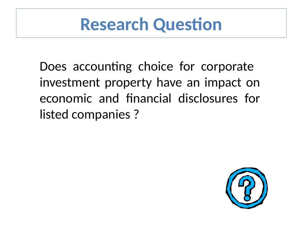 Accounting information and investment properties: - slide 2 of 20