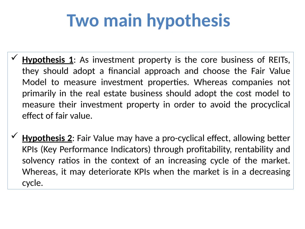 Accounting information and investment properties: - slide 12 of 20