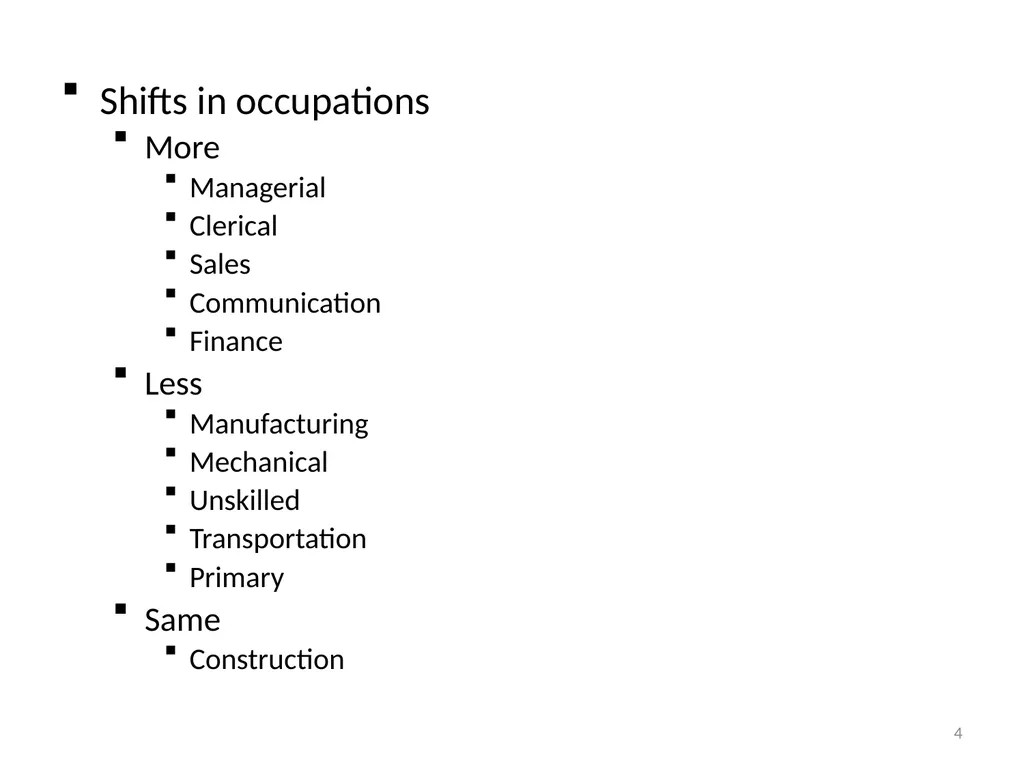 Employment Trends 1 Trends in employment level - slide 4 of 8