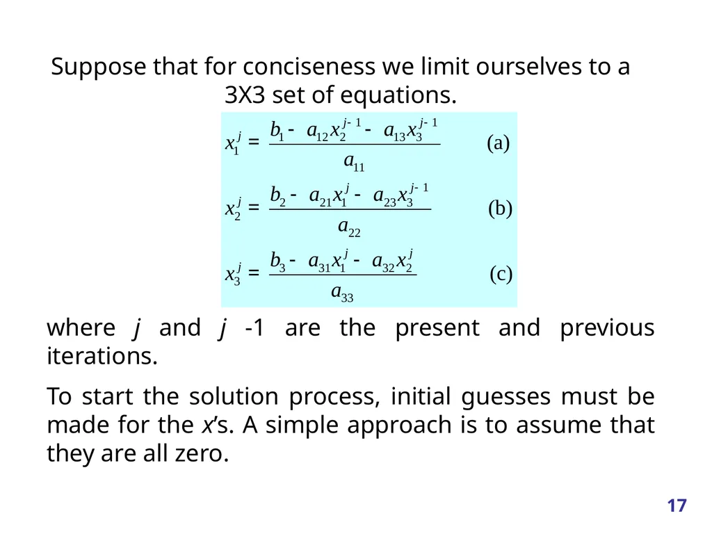 Linear Systems – Iterative methods Jacobi Method - slide 17 of 69